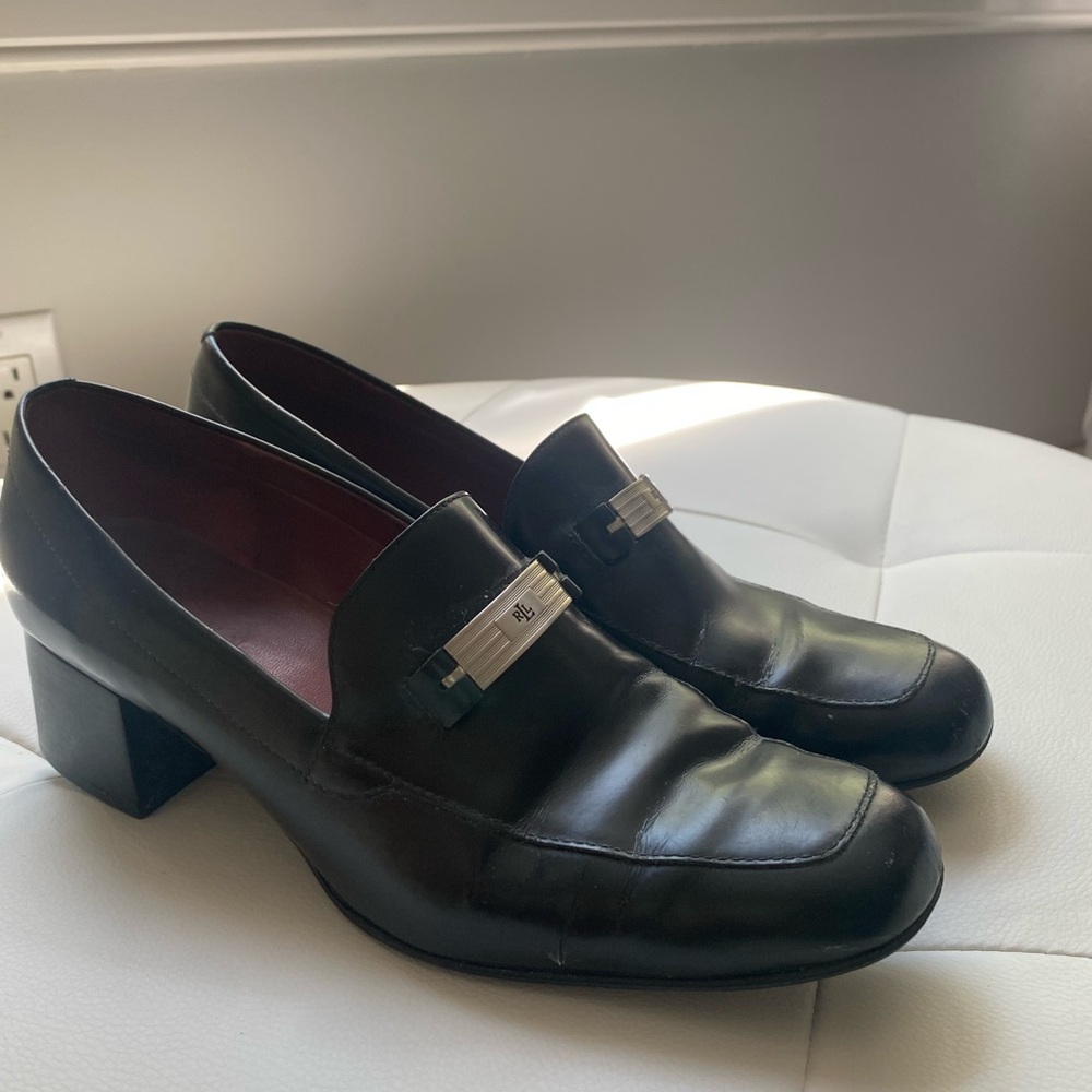 Vintage Ralph Lauren Black Heeled Loafers - Picture 6 of 15
